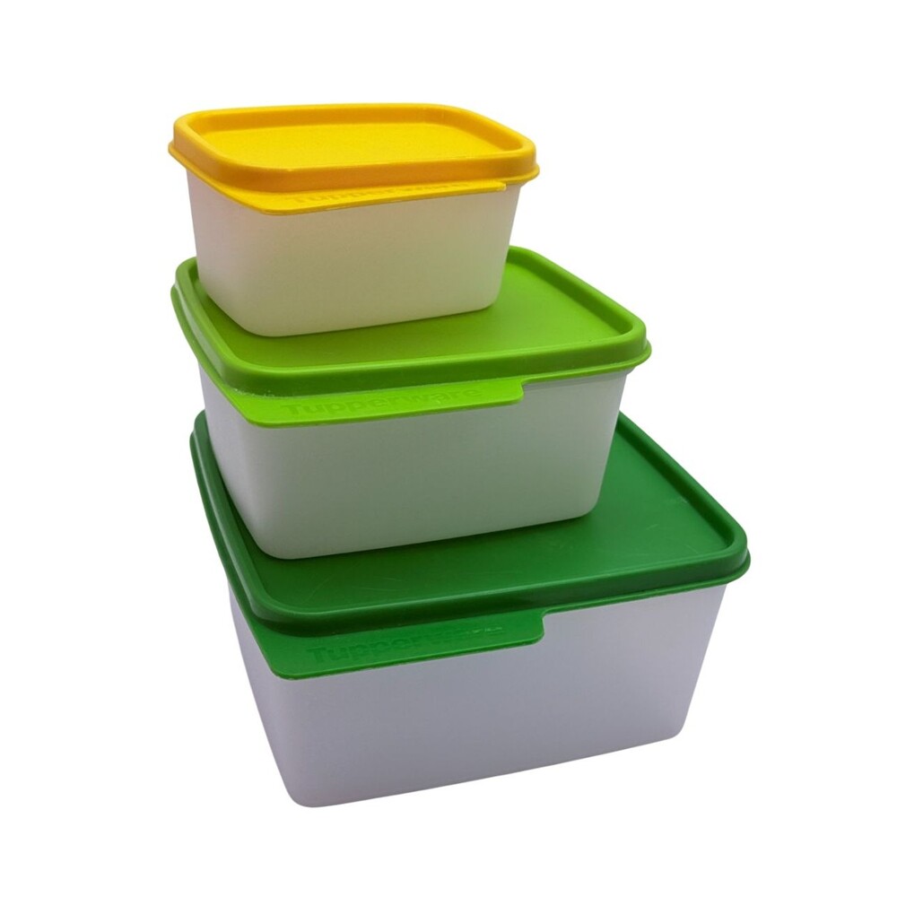 Tupperware Keep Tabs Set of 3 Containers 2/3 Cup, 2 Cup, 5 Cup With Lids NEW